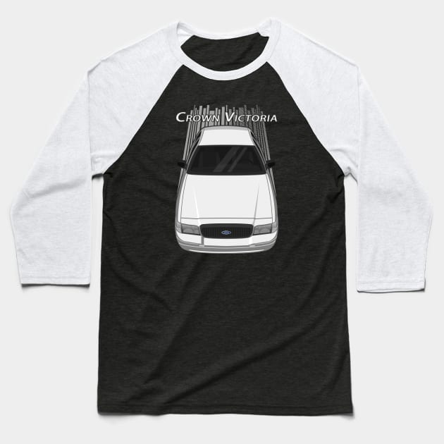 Ford Crown Victoria Police Interceptor - White Baseball T-Shirt by V8social